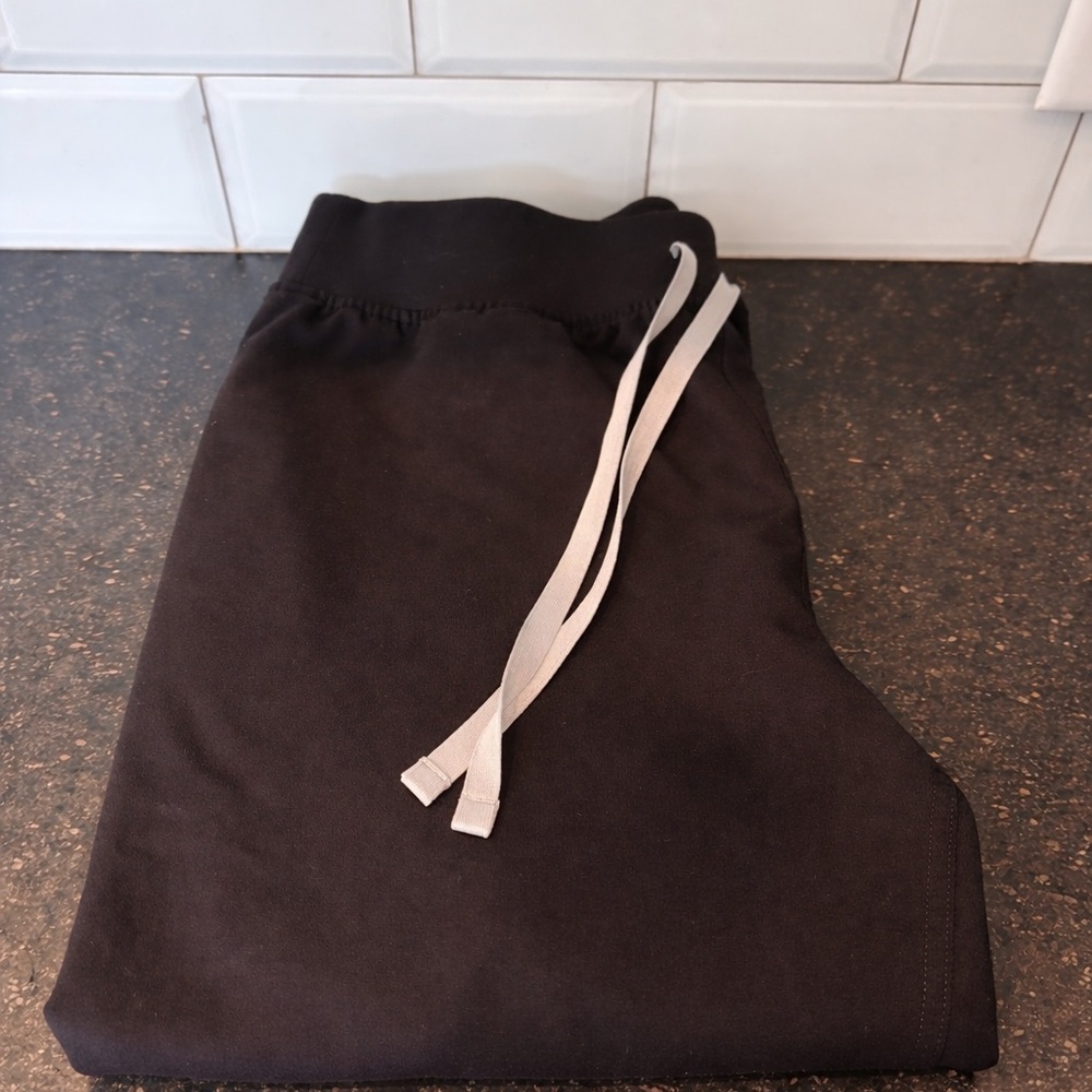 Figs Black Jogger Pants with Gray Drawstrings